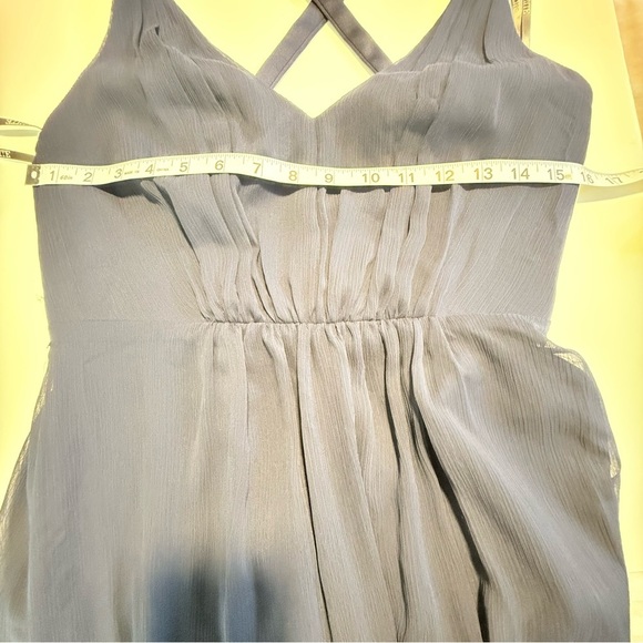 White by Vera Wang Blue Sleeveless V-Neck Maxi Dress - Picture 7 of 8